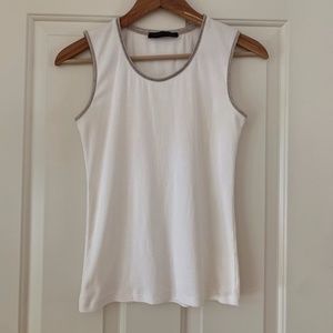 Fabiana Philipe white ribbed tank top size 4